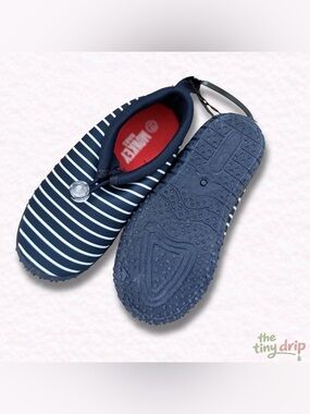Monkey Bars Navy Striped Kids Water Shoes (Size 10)